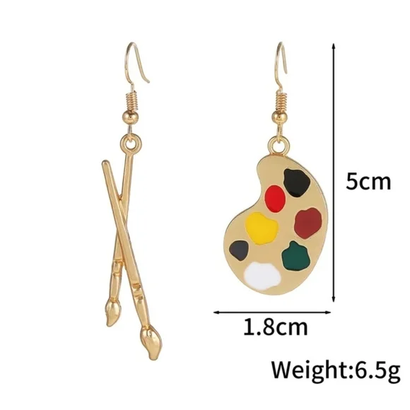 Paint Brush and Palette Earings - Picture 2 of 2